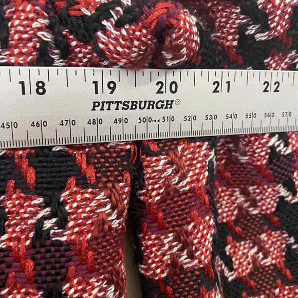 Chico's Blazer Jacket Womens Size 2 Large Tweed Red Black Open Front - Picture 4 of 7